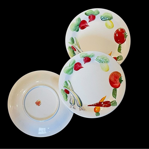 Set Of 3 Vintage Nasco Del Coronado Vegetable Motif  Salad Plates - Picture 12 of 16